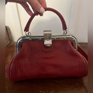 Gianni Conti red Italian leather handbag cowhide leather